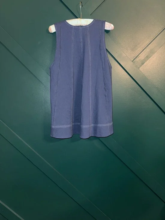 Free People Indigo Blue Contrast-Stitch Tank - Picture 5 of 8